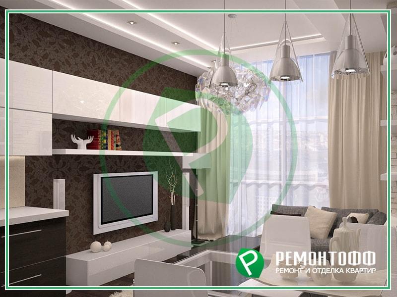 Дизайн небольшой квартиры студии 38 м2 фото в Краснодаре, 3Д визуализация дизайн проекта интерьера квартиры фото, услуги дизайнера интерьера